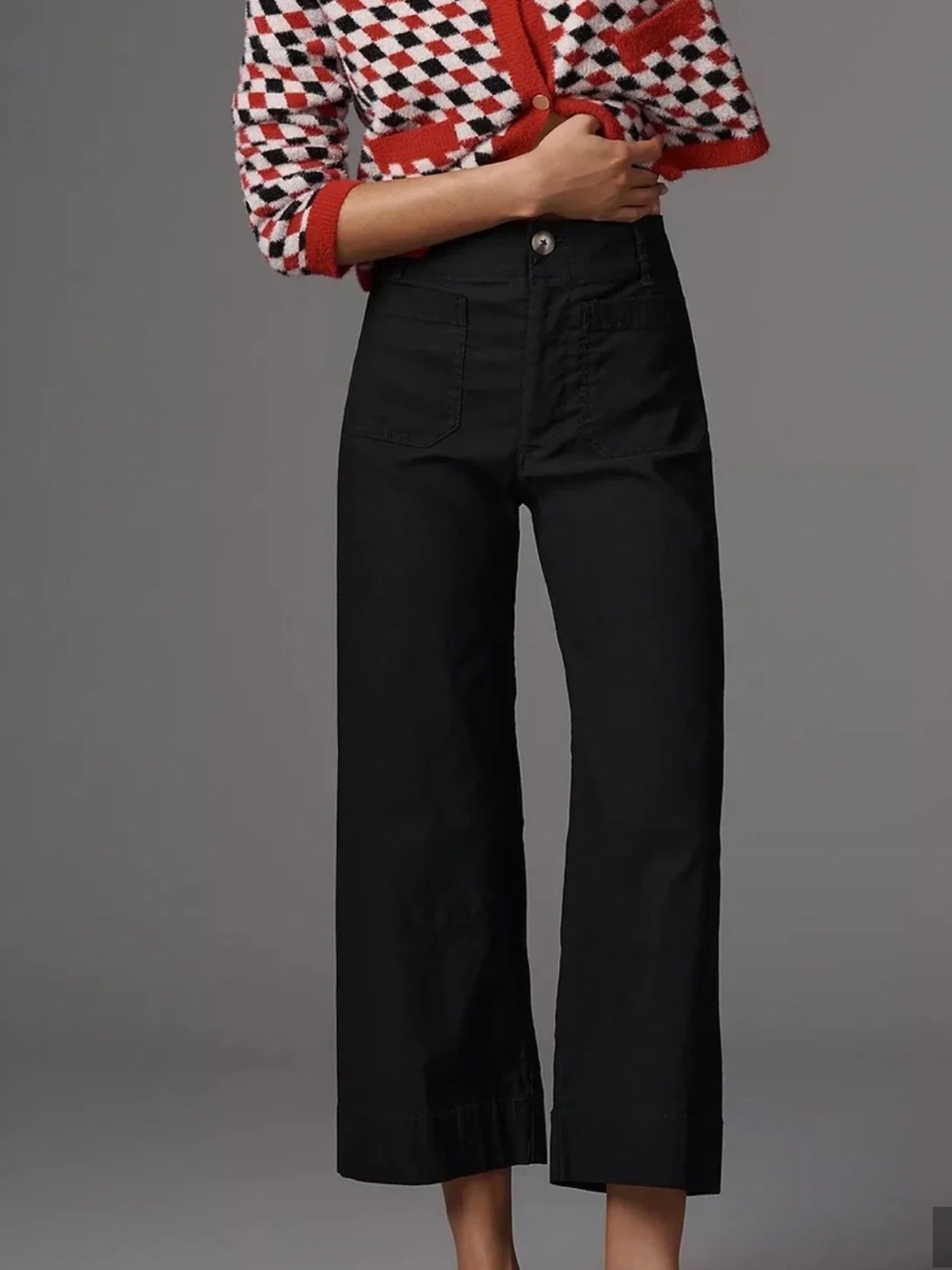Anthropologie MAEVE The Colette Navy-Black Wide-Leg Pants. Size 2